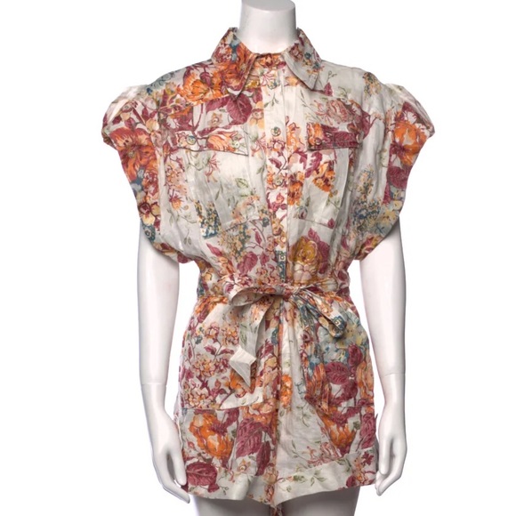 ZIMMERMANN
Pattie Belted Floral Linen Playsuit Size Zimmermann 2 - Picture 6 of 9